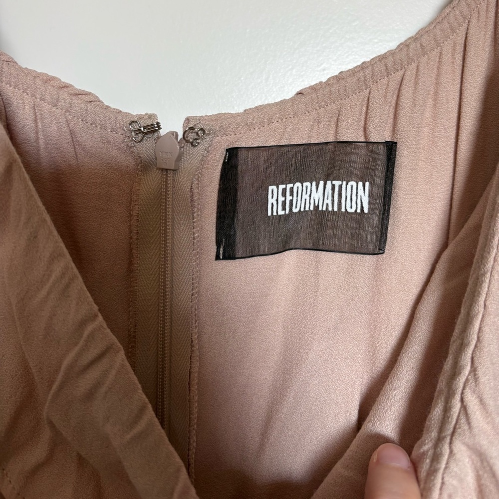 NEW NWT Reformation Verbena Dress Blush Pink Ruffle Maxi Size 2 - Picture 9 of 12